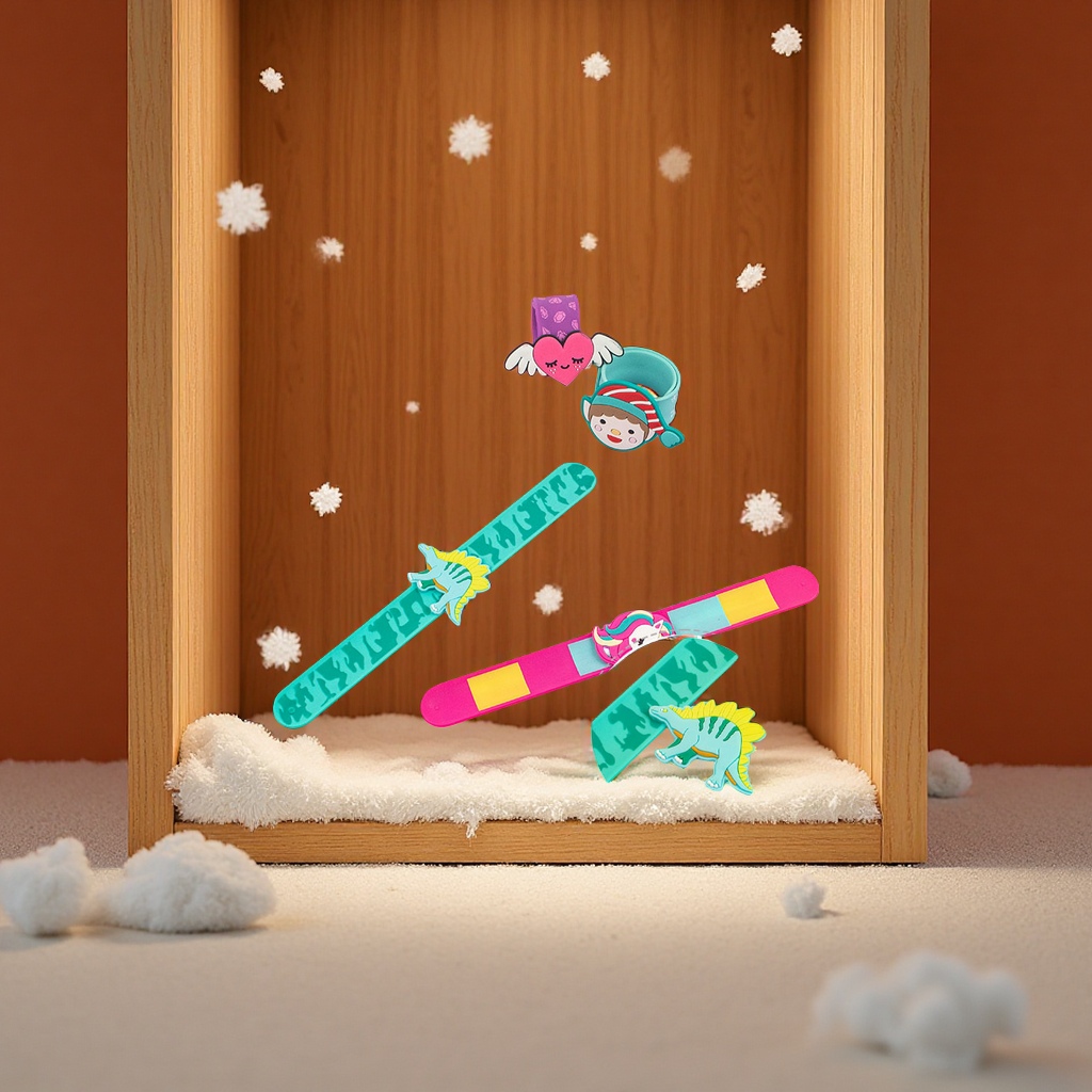 New Christmas silicone Papa ring children's patting wristband Dinosaur unicorn patting wristband Amazon details Picture