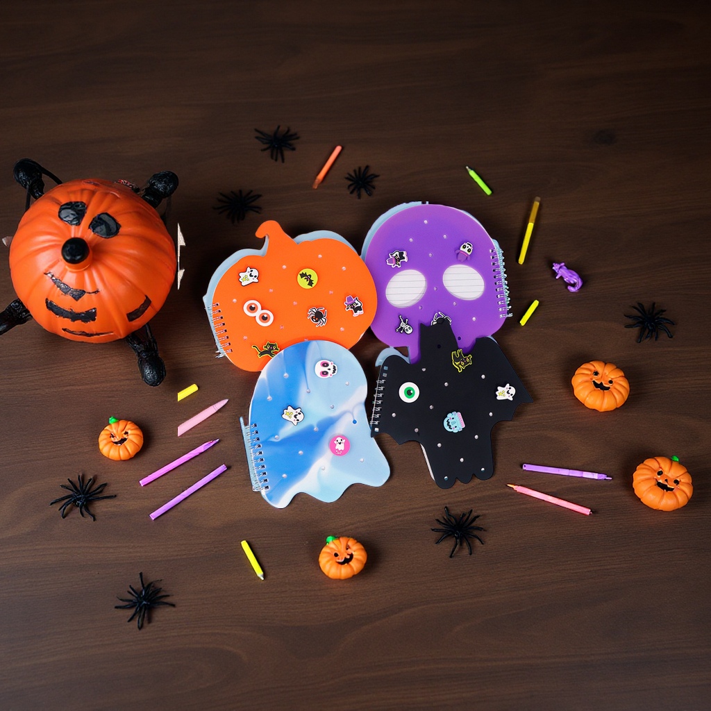 Halloween Series DIY Silicone hole cover coil Book Alien creative student stationery notebook Ice pad decoration