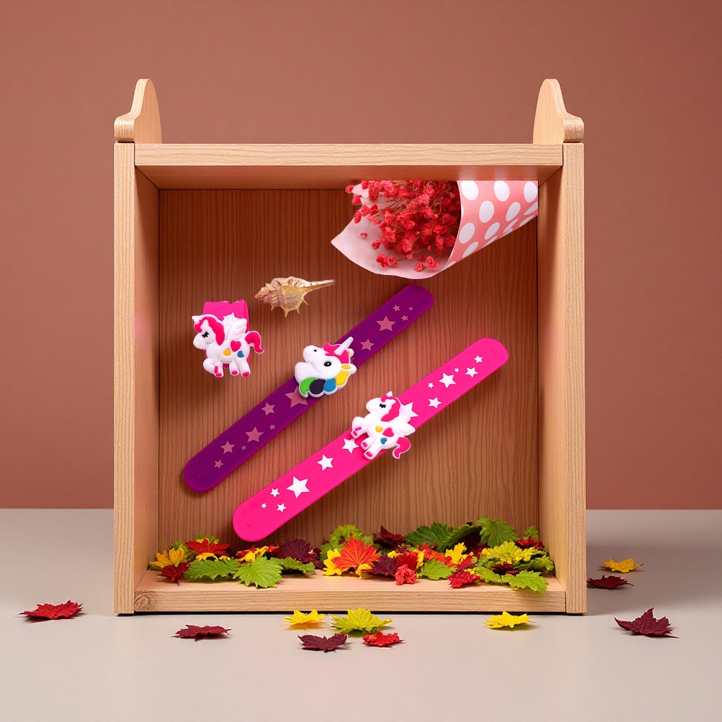 Amazon's best-selling silicone unicorn Papa ring children's wristband, custom children's jewelry, silicone wristband, fun wristband toys