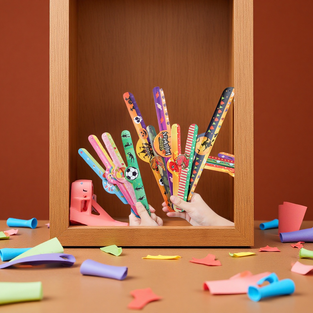 New festival series silicone pop rings children's stress-relieving toys, custom-made and wholesale irregular-shaped particles children's jewelry