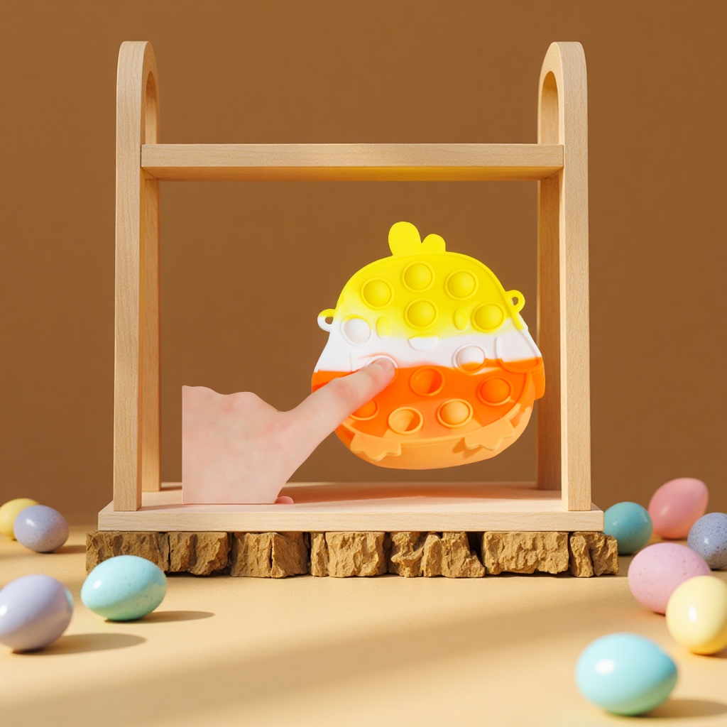 TIKTOK's new silicone cartoon children's single-shoulder crossbody bag in the shape of Easter chicks, a pressure-relieving toy, and a fun rat-killing casual bag Application Scenario