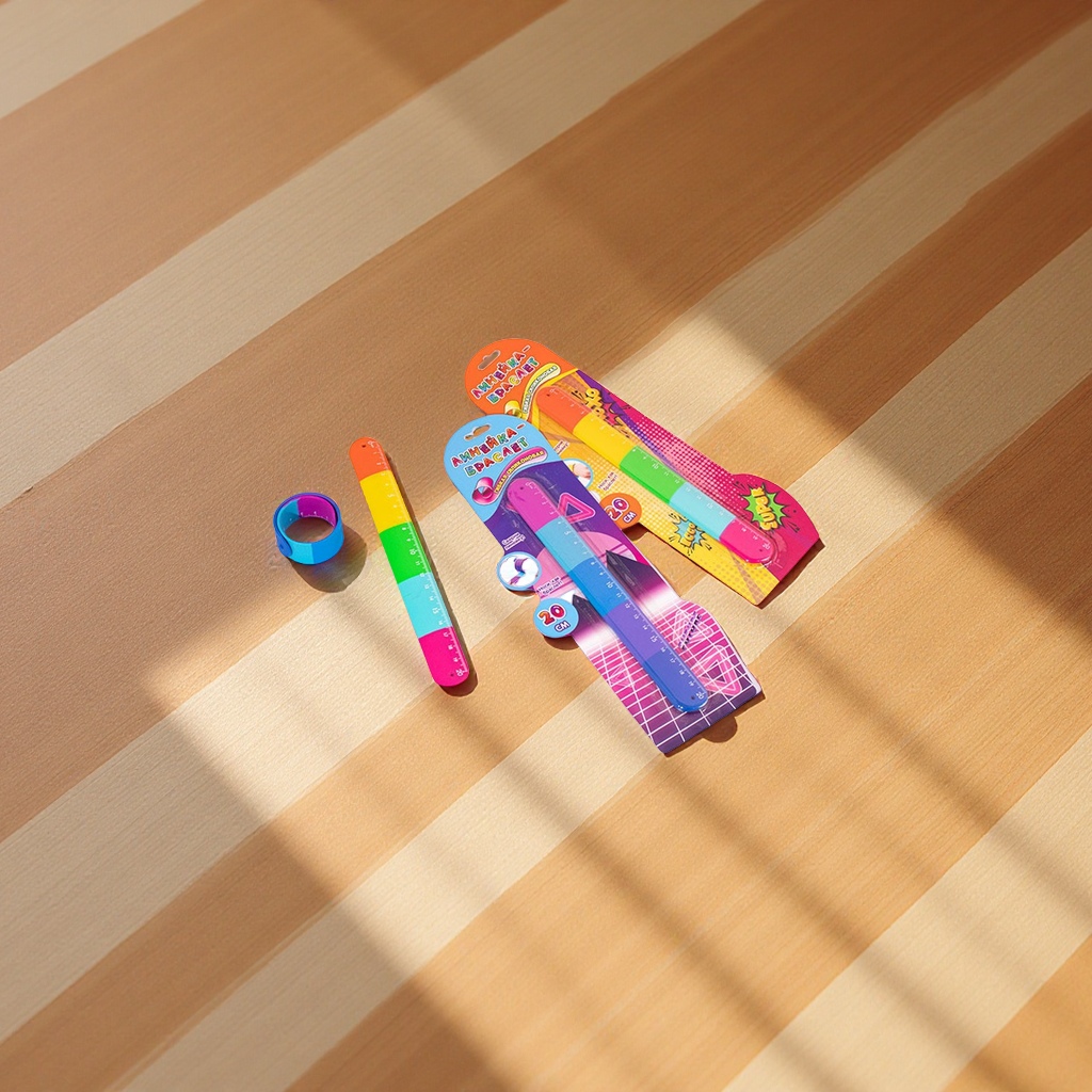 New silicone student ruler portable bag bracelet, papapapa ring, macaron-colored children's jewelry wholesale factory style