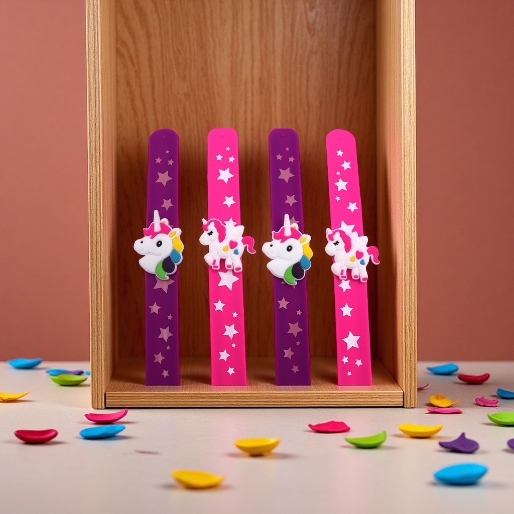 Amazon's best-selling silicone unicorn Papa ring children's wristband, custom children's jewelry, silicone wristband, fun wristband toys details Picture