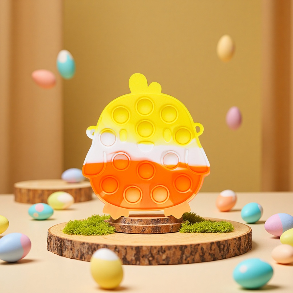 TIKTOK's new silicone cartoon children's single-shoulder crossbody bag in the shape of Easter chicks, a pressure-relieving toy, and a fun rat-killing casual bag Item Picture