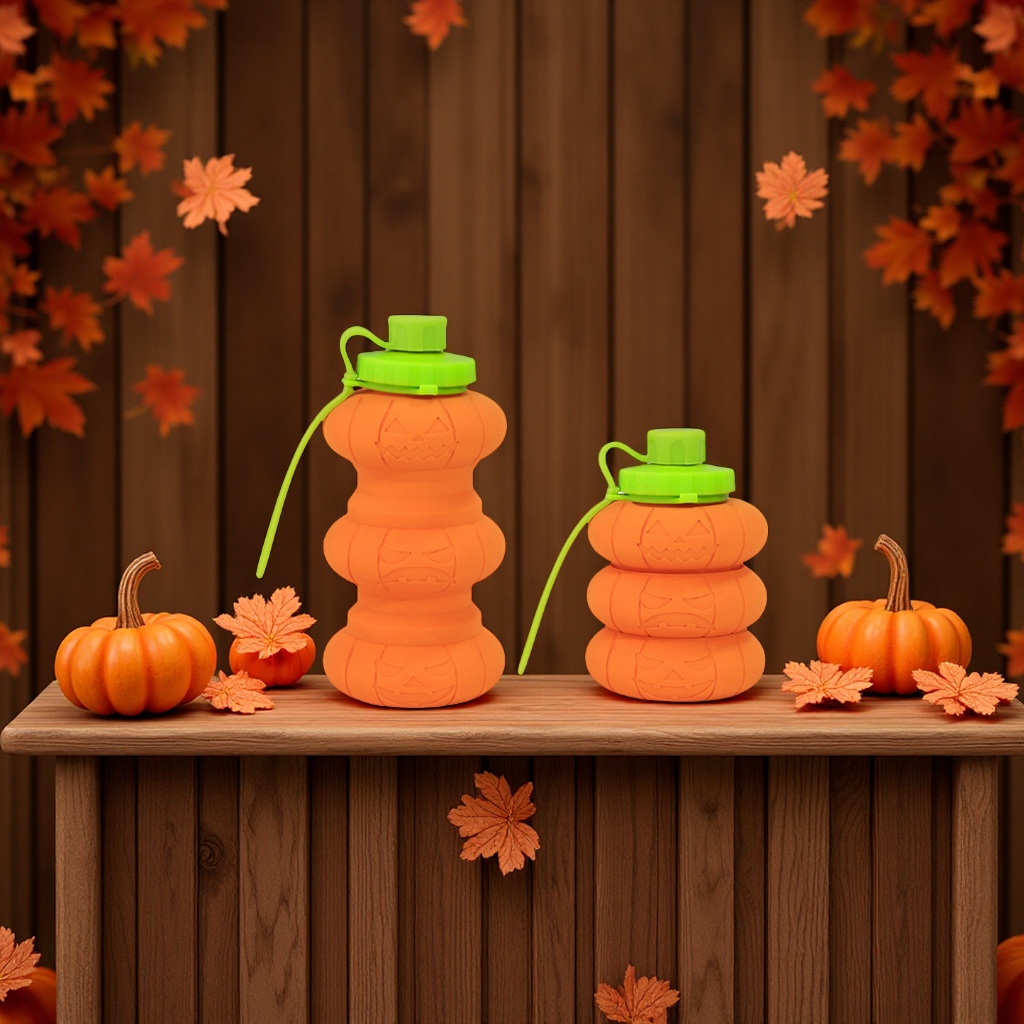 New cross-border festival pumpkin water cup, large-capacity portable mountaineering sports water bottle, Halloween Christmas tree style, suitable for adults Item Picture