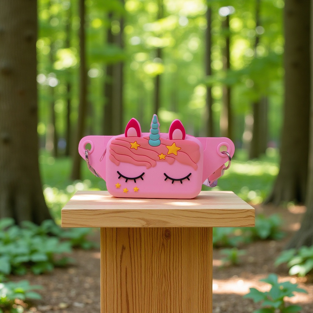 Unicorn silicone bag, horse-head crossbody waist bag, outdoor sports, large capacity storage, coin purifier, wholesale crossbody bag, handbag, multi-functional casual bag Item Picture