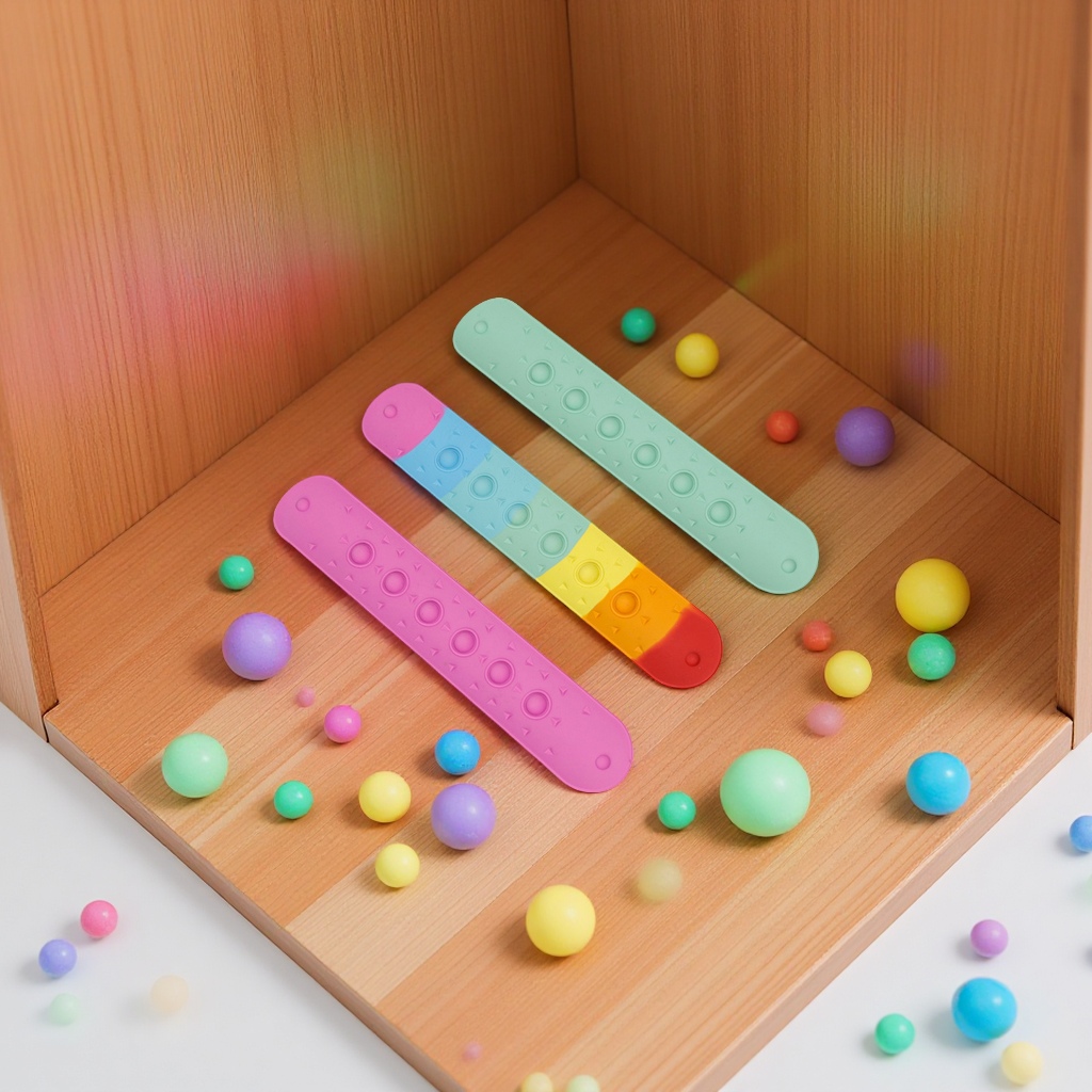 New silicone pop rings, 22 cm wider, children's stress-relieving bubble bracelets, cross-border wholesale stress-relieving toys Item Picture