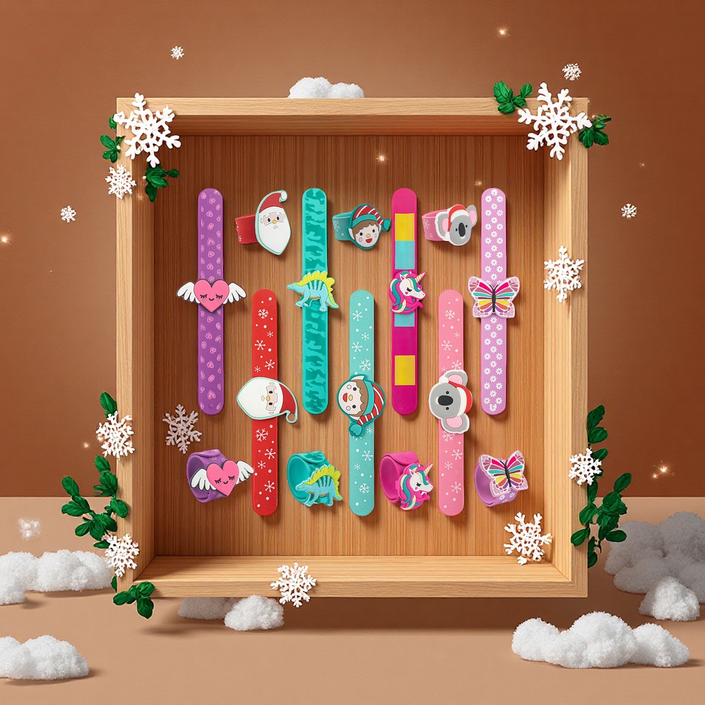 New Christmas silicone Papa ring children's patting wristband Dinosaur unicorn patting wristband Amazon Item Picture