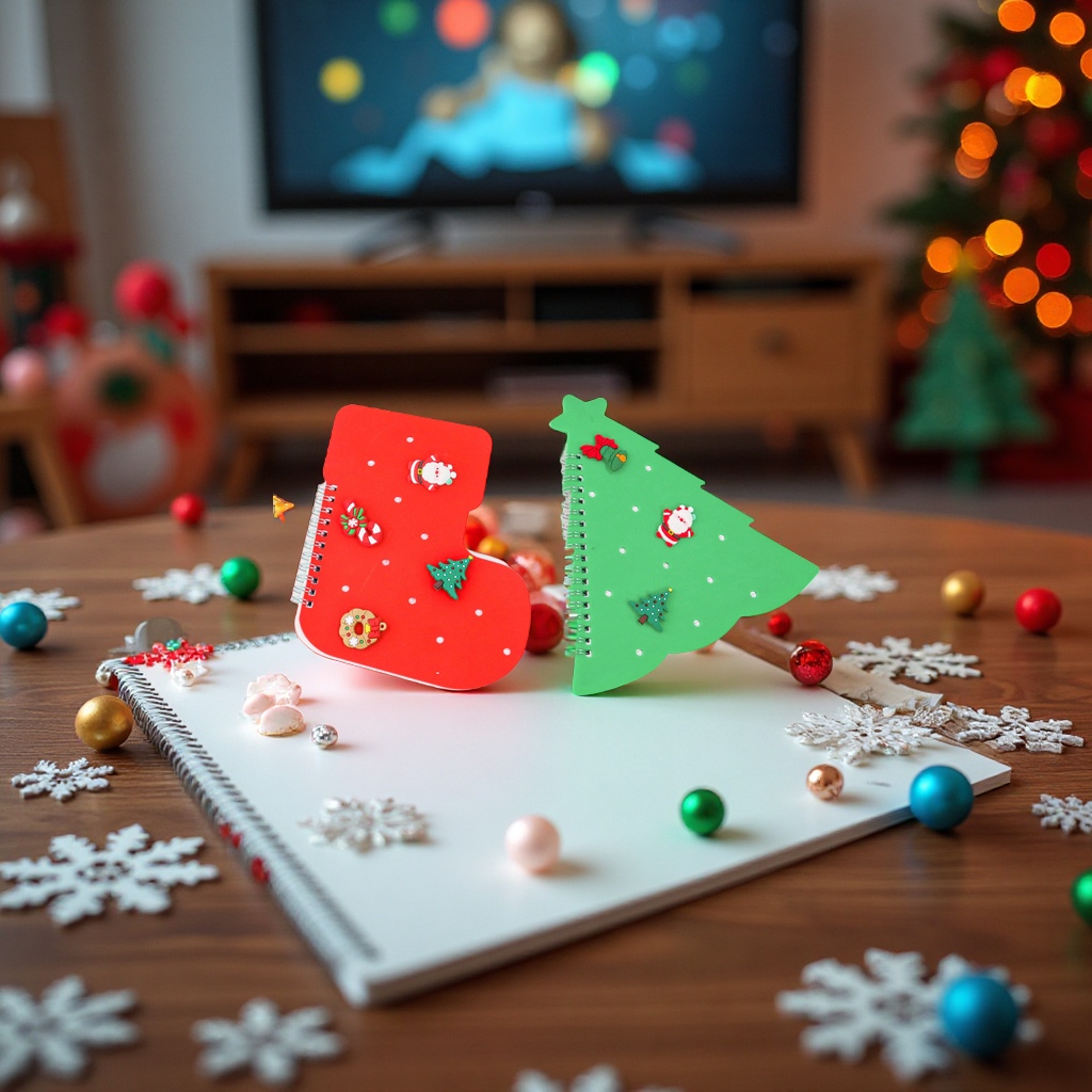 Christmas series DIY Silicone hole cover coil notebook, creative student office sticky note toy, detachable stationery Specification image