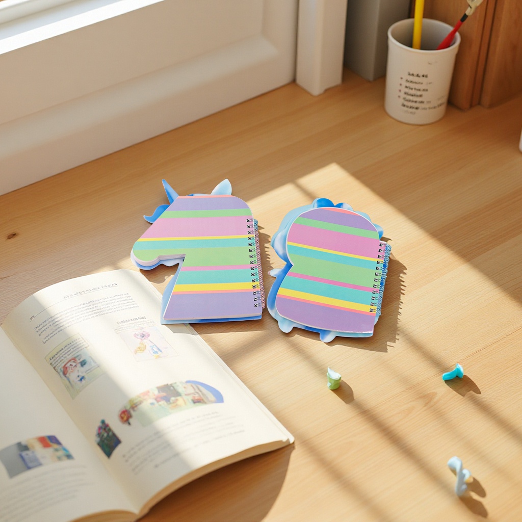 Creative cartoon unicorn, DIY silicone hole cover, practical student loose-leaf notebook, notepad, loose-leaf core Application Scenario