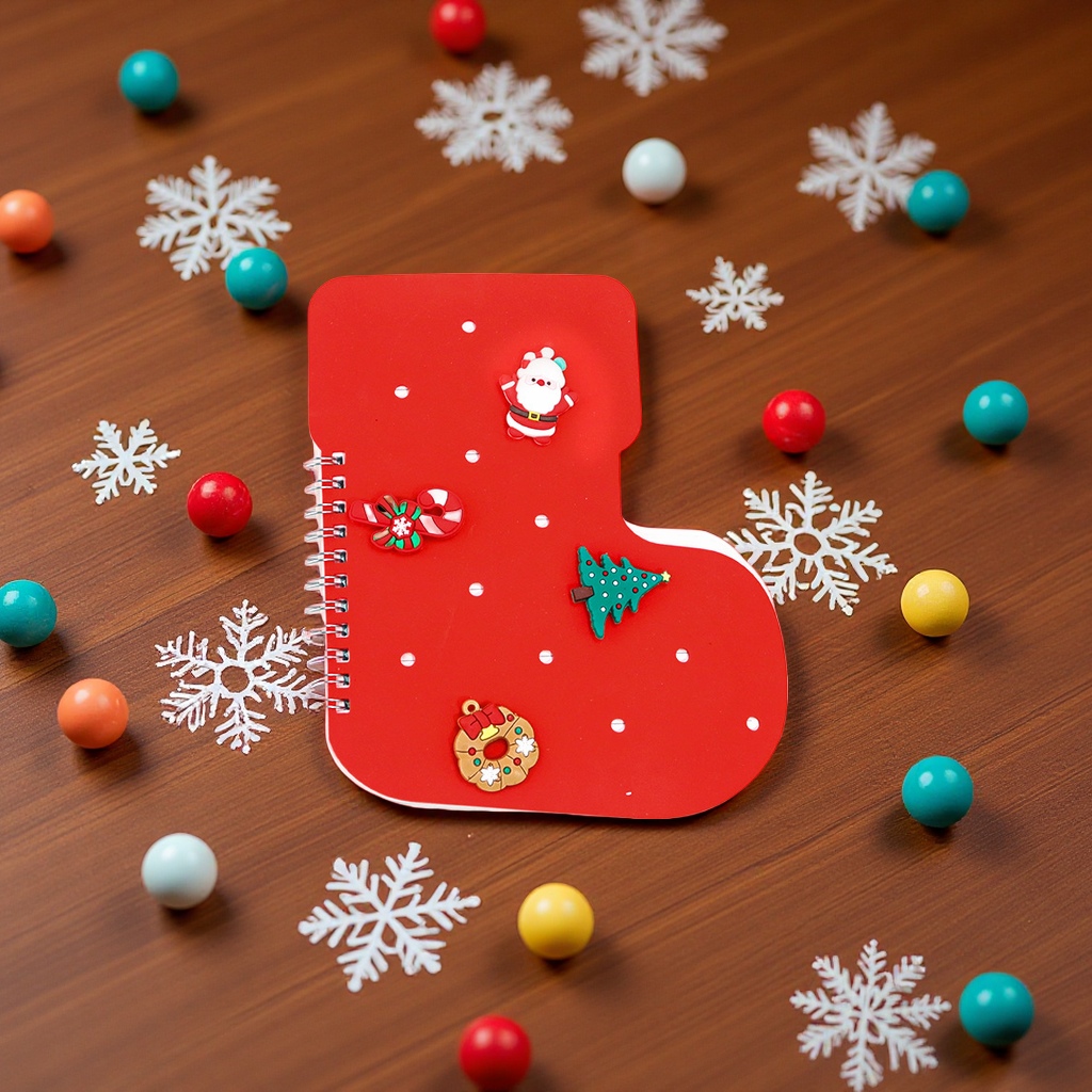 Christmas series DIY Silicone hole cover coil notebook, creative student office sticky note toy, detachable stationery Item Picture
