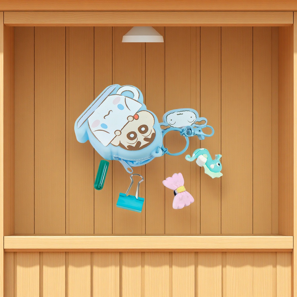 Japanese-style anime Crayon Shin-chan silicone mini coin purse earphone storage bag, creative versatile accessory, in stock portable coin bag Specification image