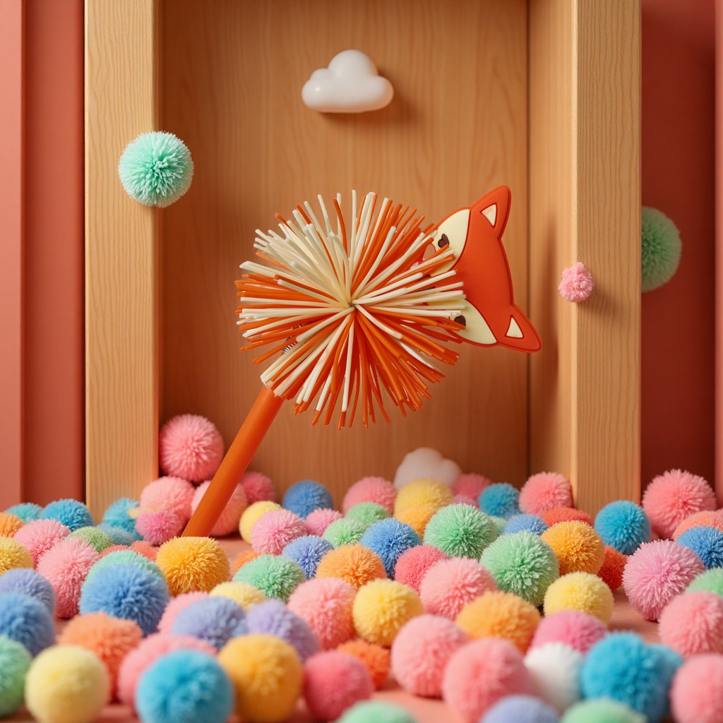 New silicone rubber ball pen, brushed ball, stress-relieving swing pen, unicorn-shaped ballpoint pen wholesale, kooshball stress-relieving toy Item Picture