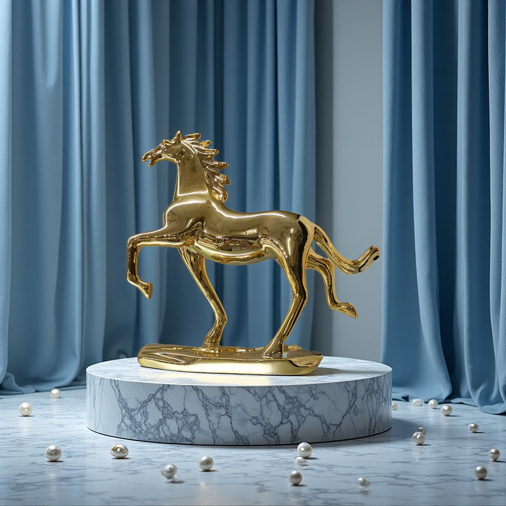 树脂电镀马细节图