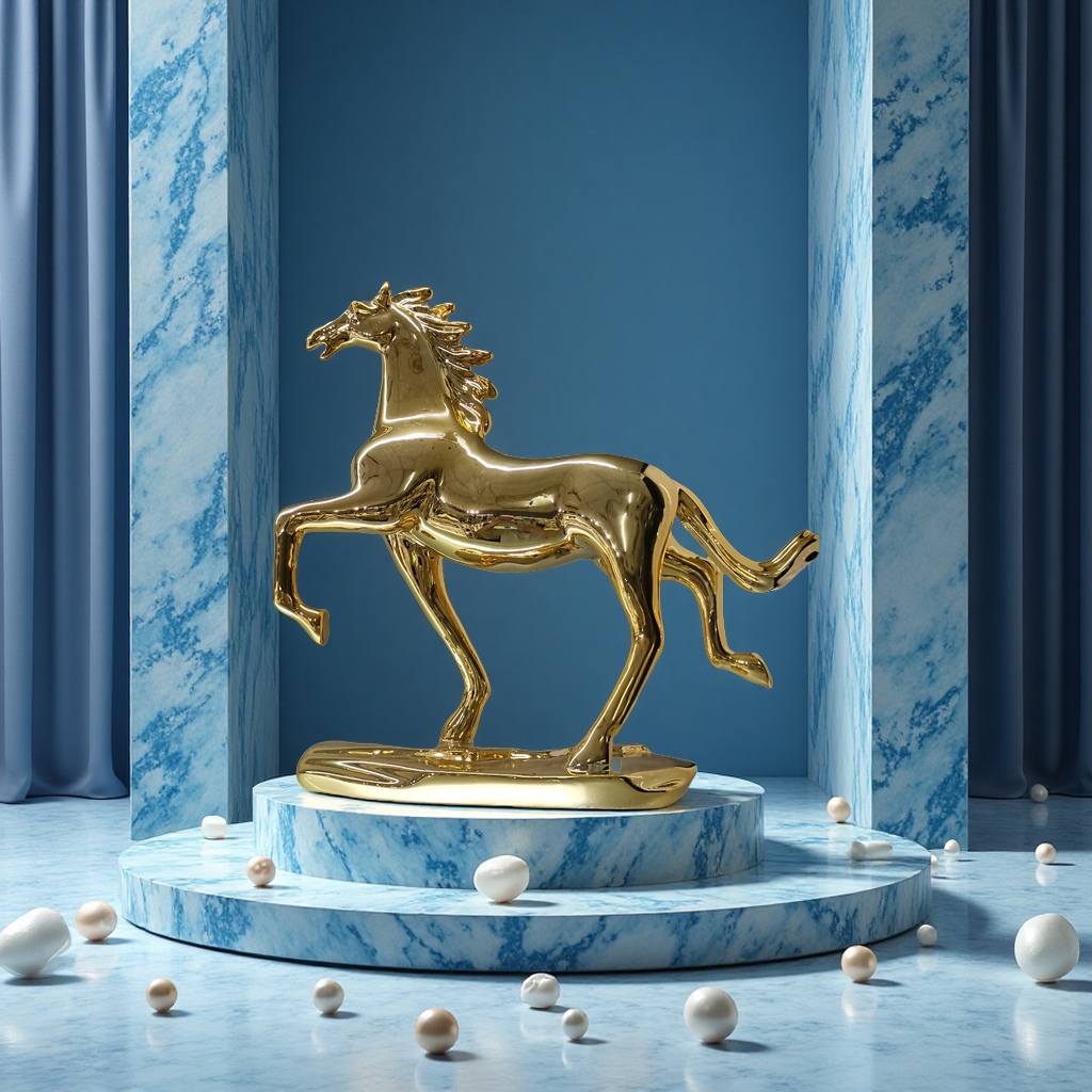 树脂电镀马工艺装饰摆件创意家居装饰品儿童礼物摆设品时尚个性