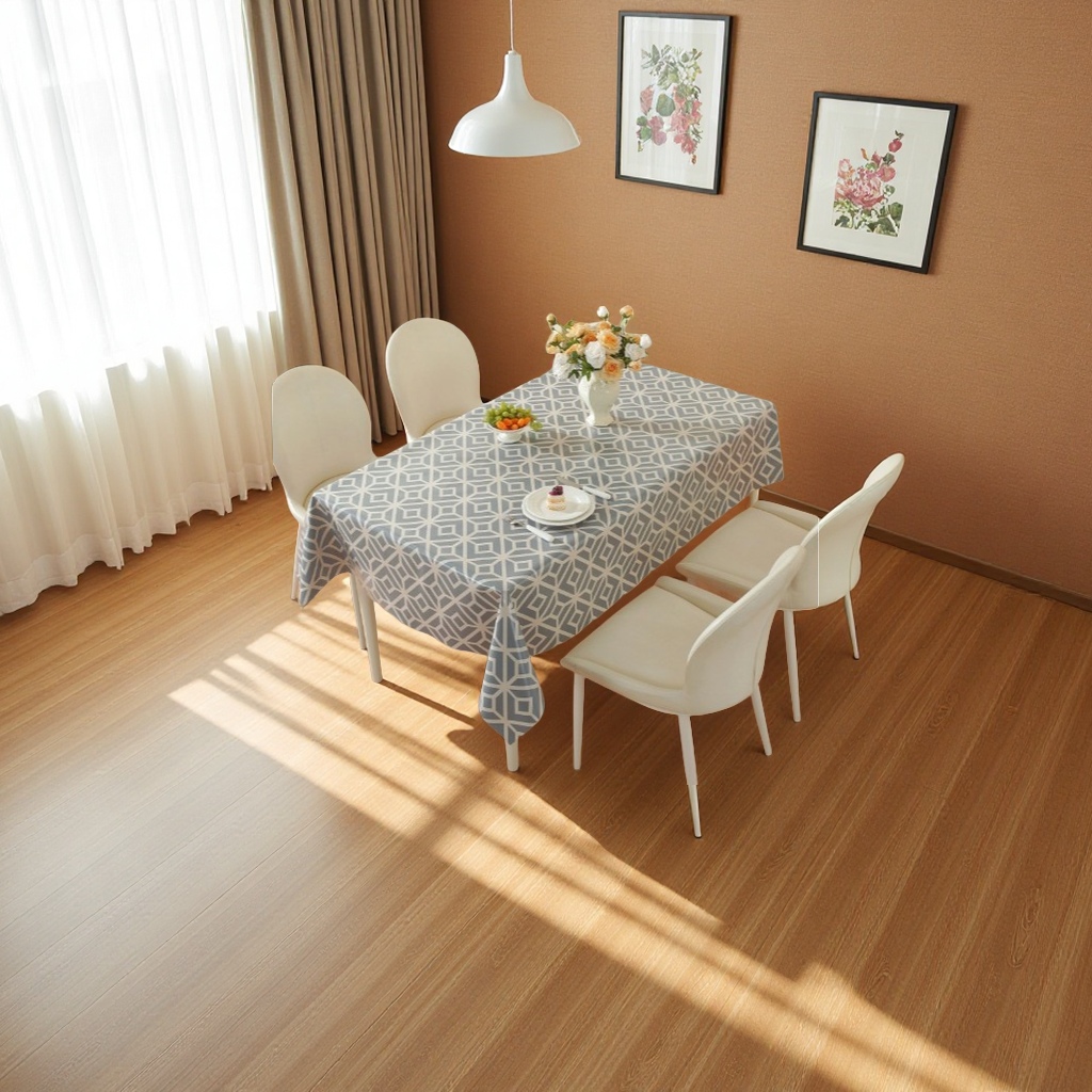 TPU faux linen printed rectangular tablecloth, no-wash, waterproof, oil-proof, heat-resistant, light luxury dining table and coffee table fabric home tablecloth