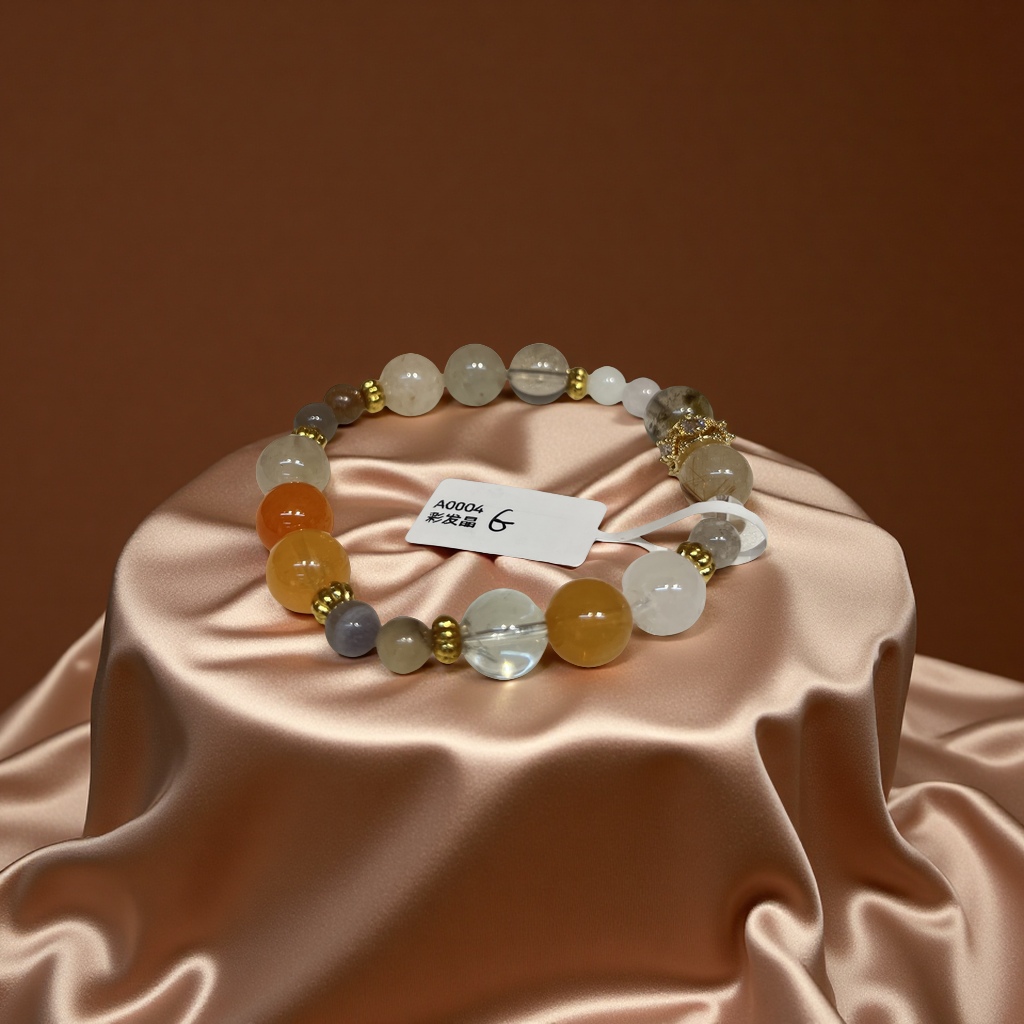 粉晶天然水晶手链粉色饰品时尚简约女款礼物送女生情侣手串

