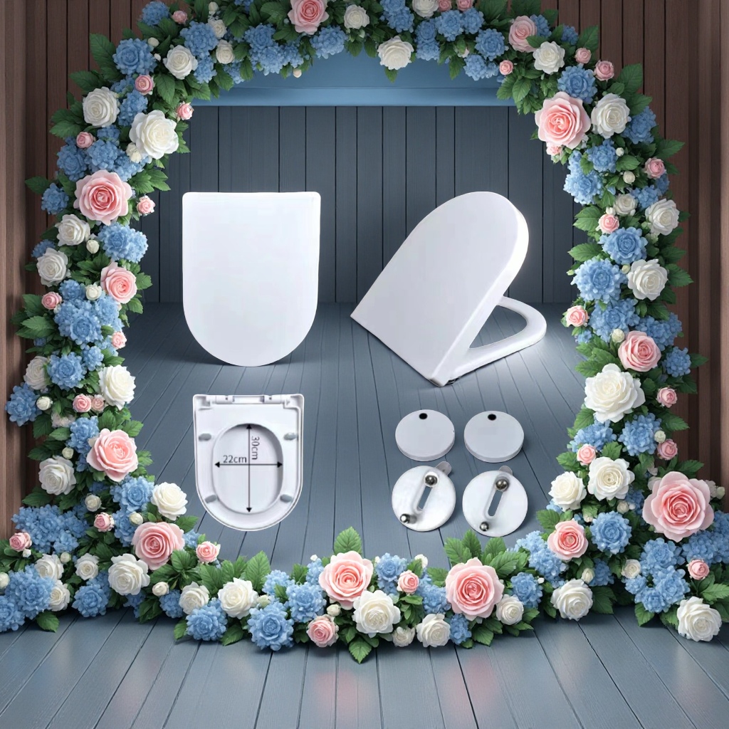 舒适防臭马桶盖防滑耐用卫生间配件简易安装家用坐圈盖子详情图1