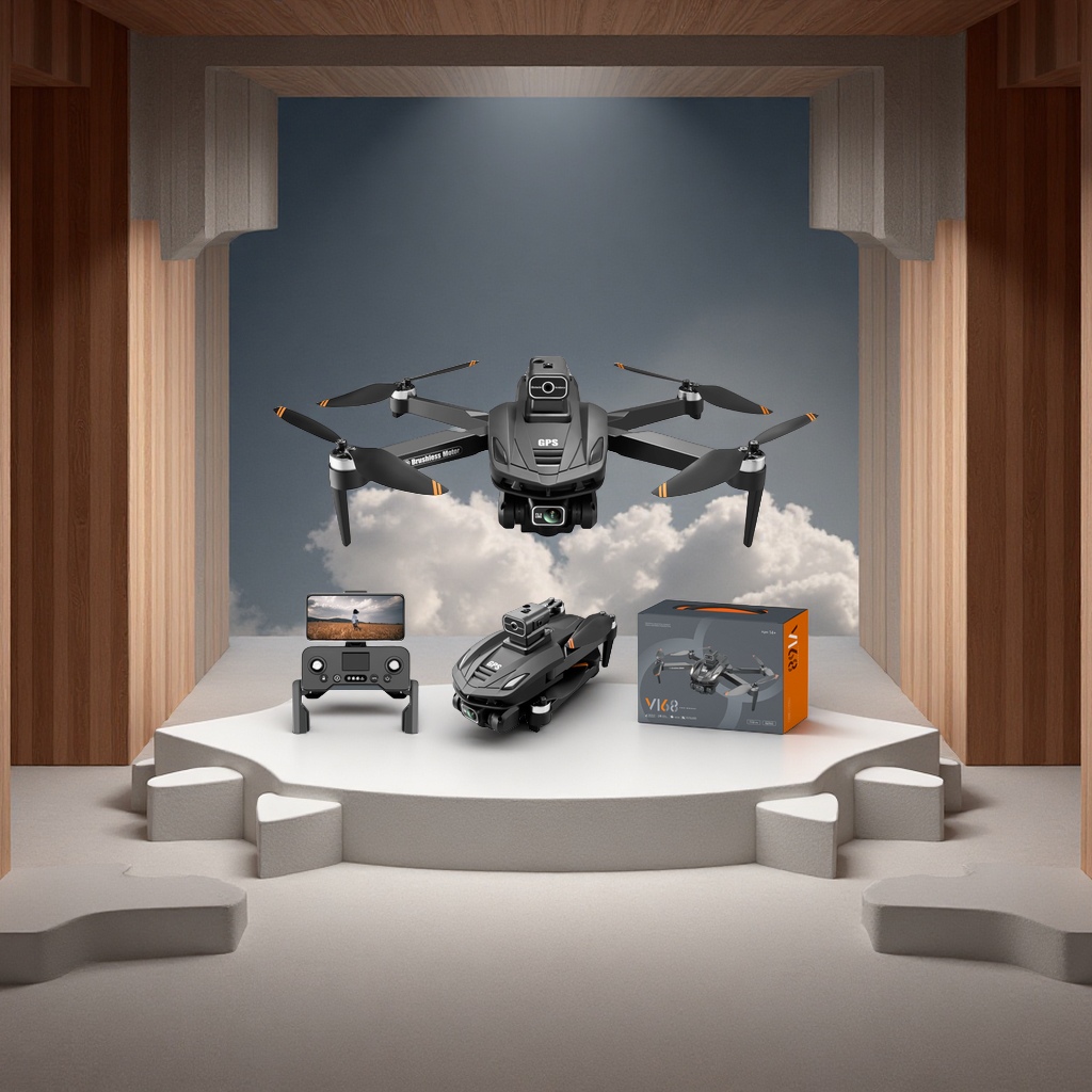 跨境速卖通爆款V168无刷GPS返航高清8航拍避障无人机外贸遥控飞机