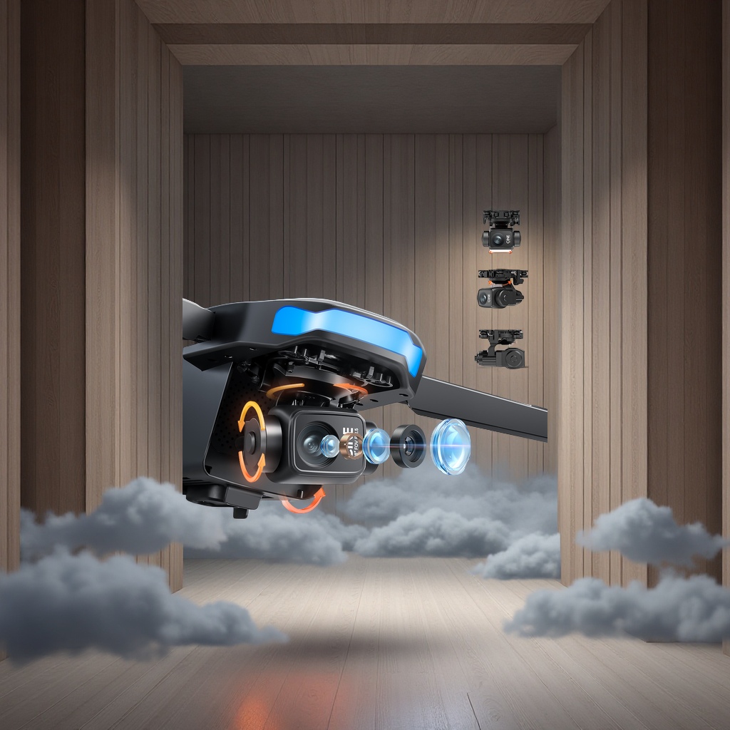 Brushless aerial photography drone, three-axis gimbal self-stabilizing quadcopter, GPS positioning remote control, 50 frames S-X1 professional aerial photography aircraft details Picture