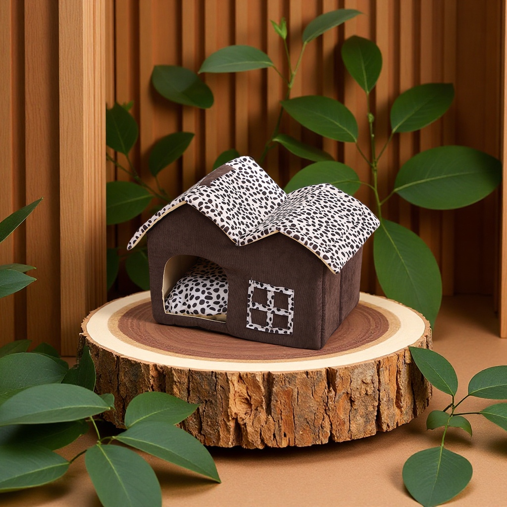 Double-layer thickened pet bed suitable for all seasons, pet dog sleeping cage, pet bed, anti-slip sponge, round pet bed