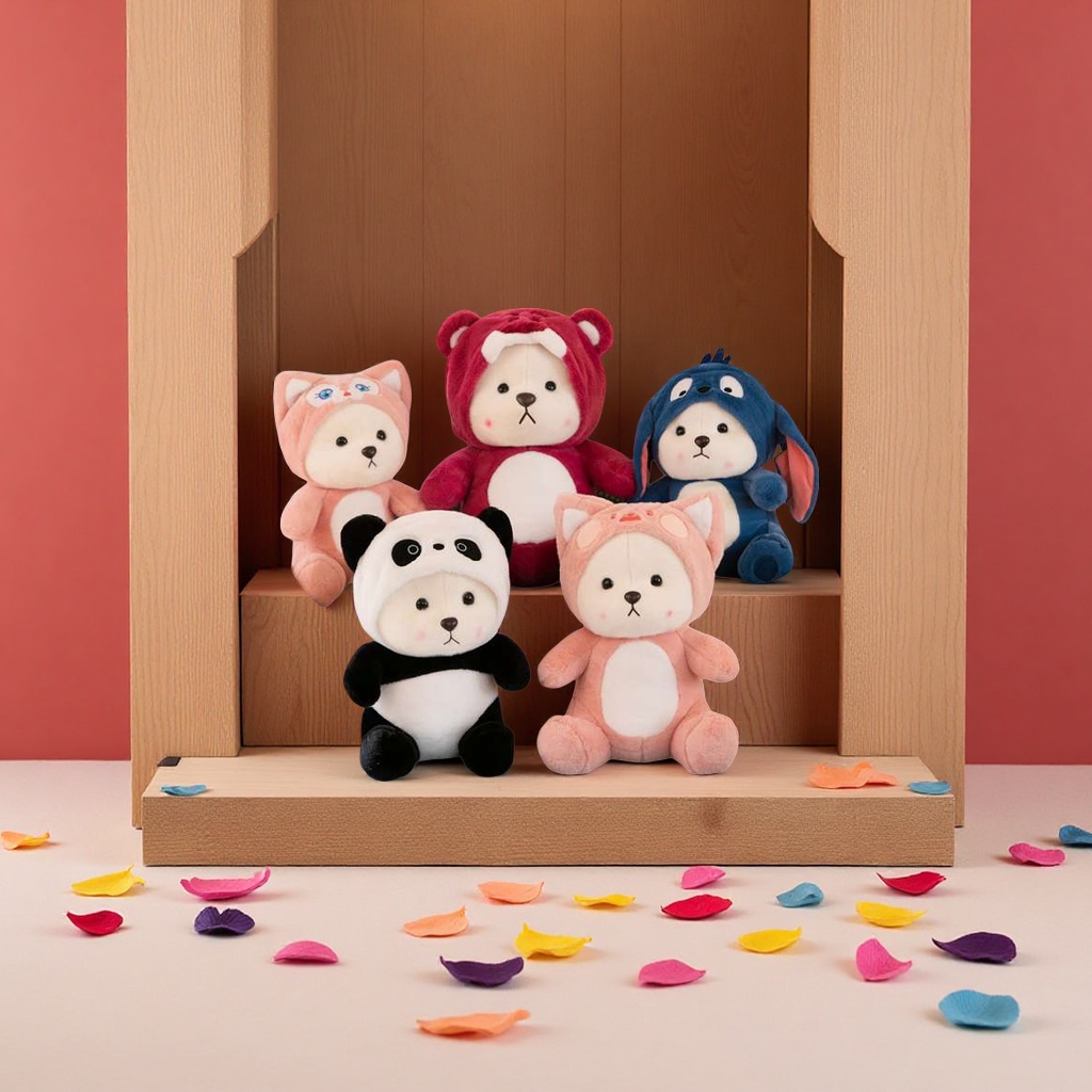 变身莉娜熊卡通玩偶儿童玩具可爱布偶抱枕礼物适合6岁以上