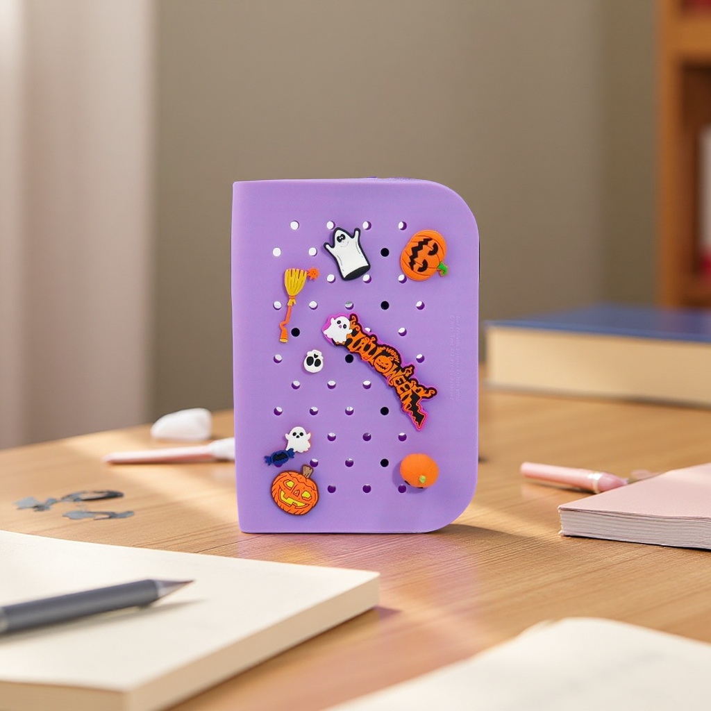 Cross-border DIY silicone hole pen cases, student creative and cute stationery storage bags, learning pen cases wholesale Item Picture