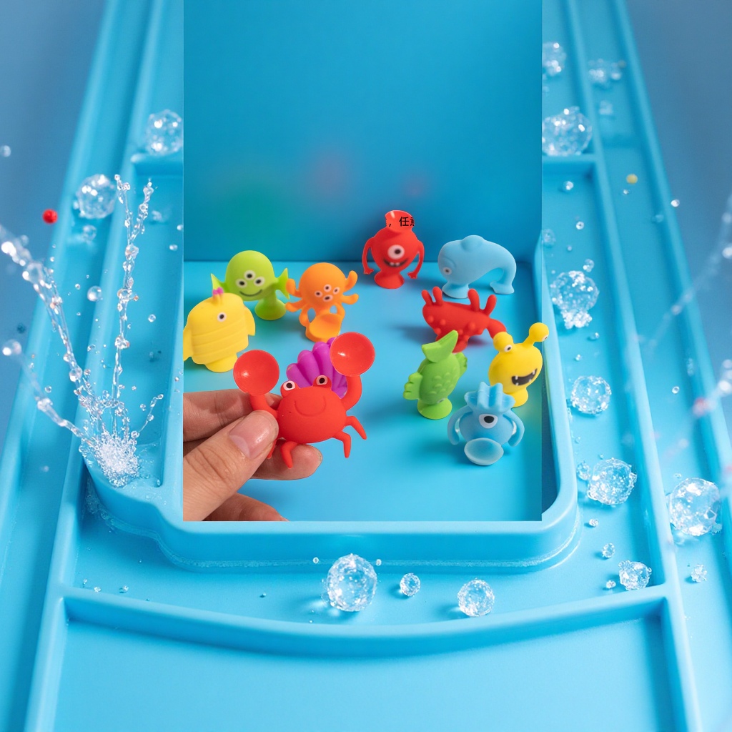 Cross-border best-selling silicone Marine animal suction cup toys, creative and cute children's stress-relieving and educational suction fun toys