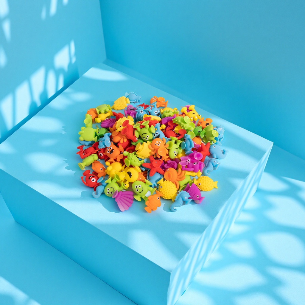 Cross-border best-selling silicone Marine animal suction cup toys, creative and cute children's stress-relieving and educational suction fun toys details Picture