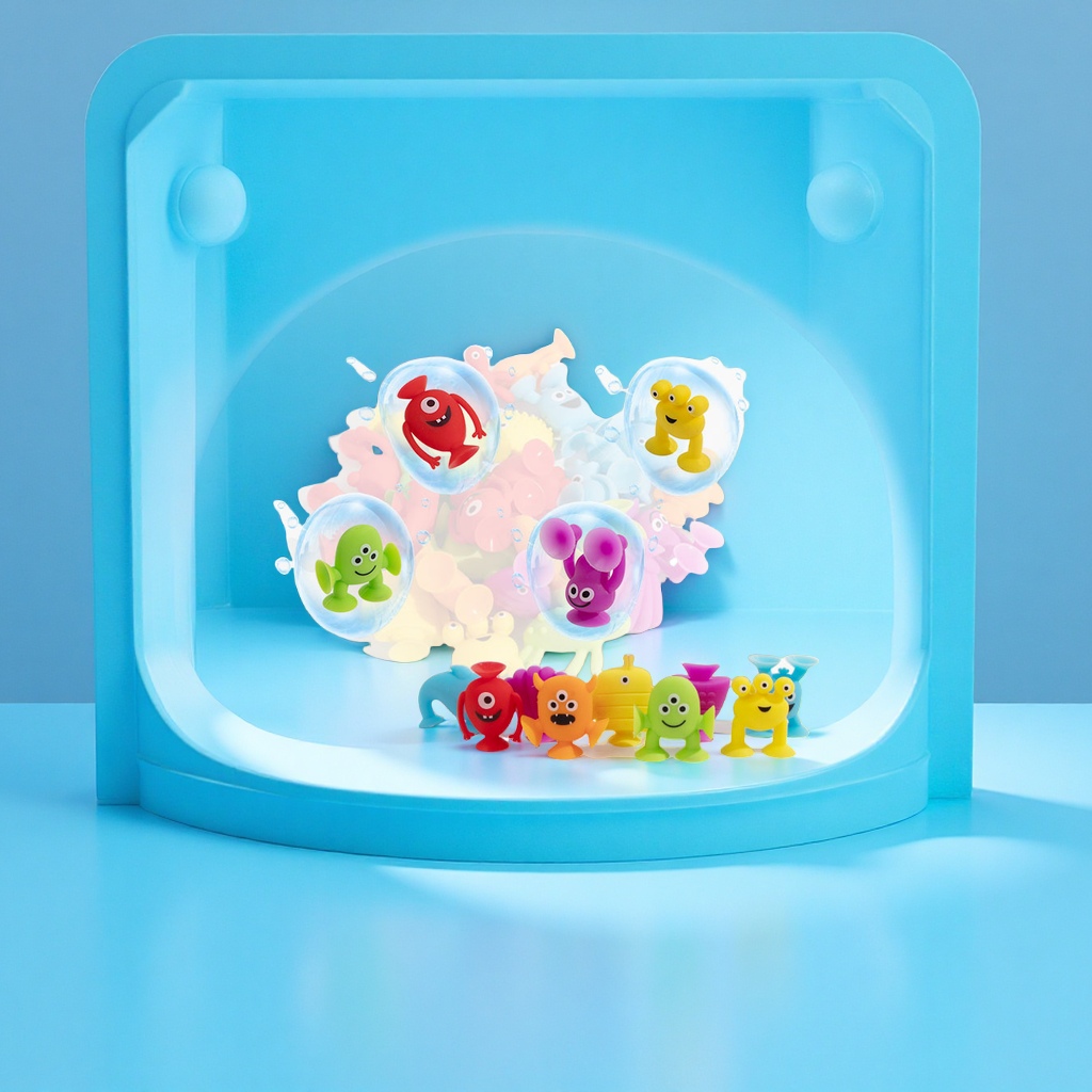 Cross-border best-selling silicone Marine animal suction cup toys, creative and cute children's stress-relieving and educational suction fun toys Application Scenario