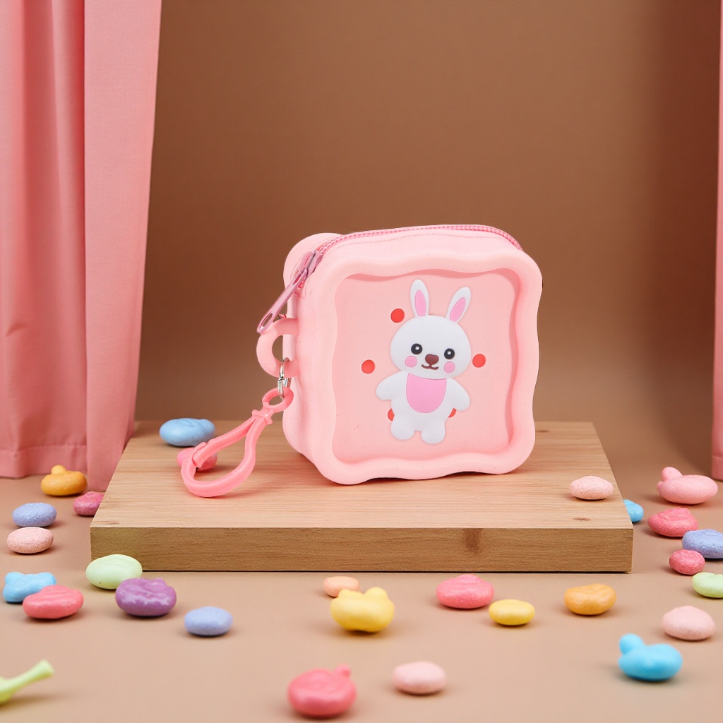 Candy square DIY hole coin purse, cute children's mini square bag, headphones, data cable, coin storage case Item Picture