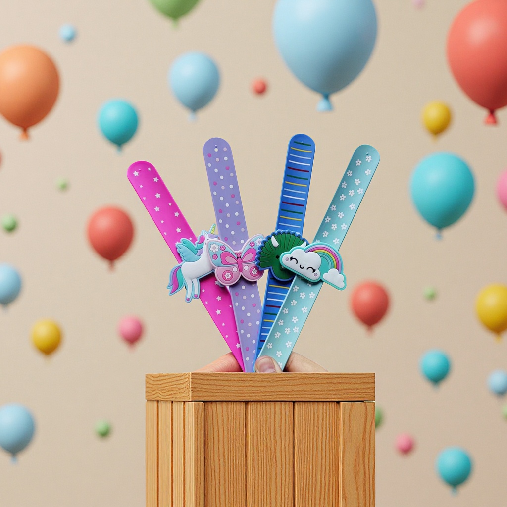 Silicone cartoon papa ring children's pat wristband Cute unicorn dinosaur export stock bracelet creative