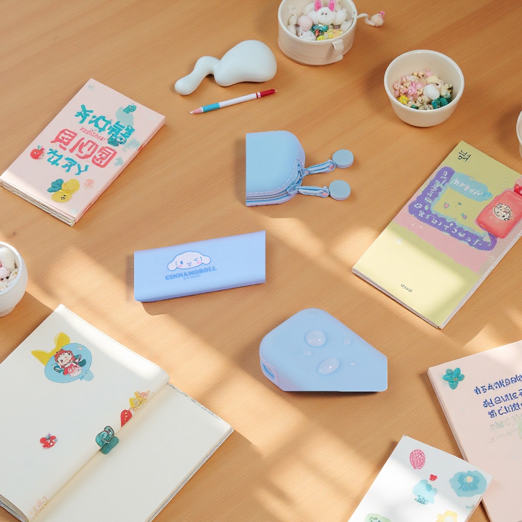 Sanrio series silicone pen case, Melody Cinnamon Dog cartoon stationery box, rectangular student storage bag, portable pen case Application Scenario