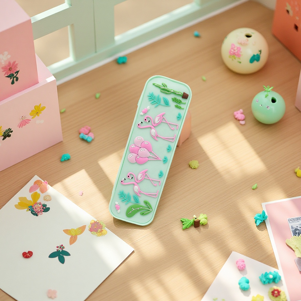 Yuefa soft silicone pen case gift box, anti-drop student stationery box, the same style as smiggle, portable for storage Specification image