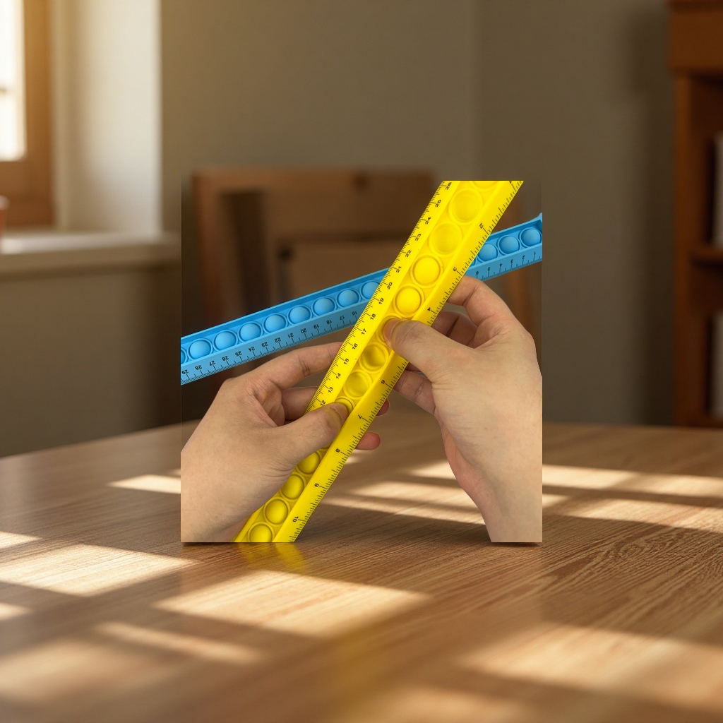 Mouse-killing press ruler silicone folding ruler, creative stationery set for relieving stress during breaks, stress-relieving toys details Picture