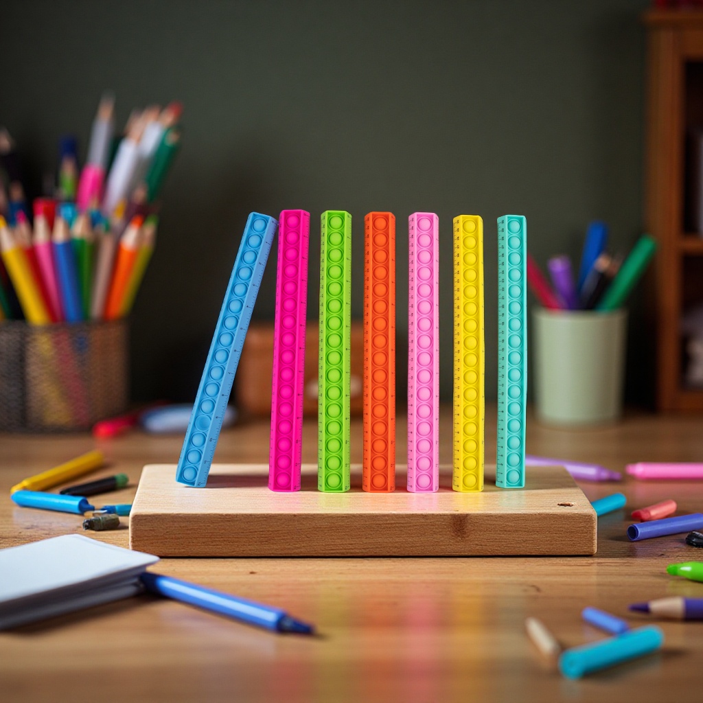 Mouse-killing press ruler silicone folding ruler, creative stationery set for relieving stress during breaks, stress-relieving toys Application Scenario