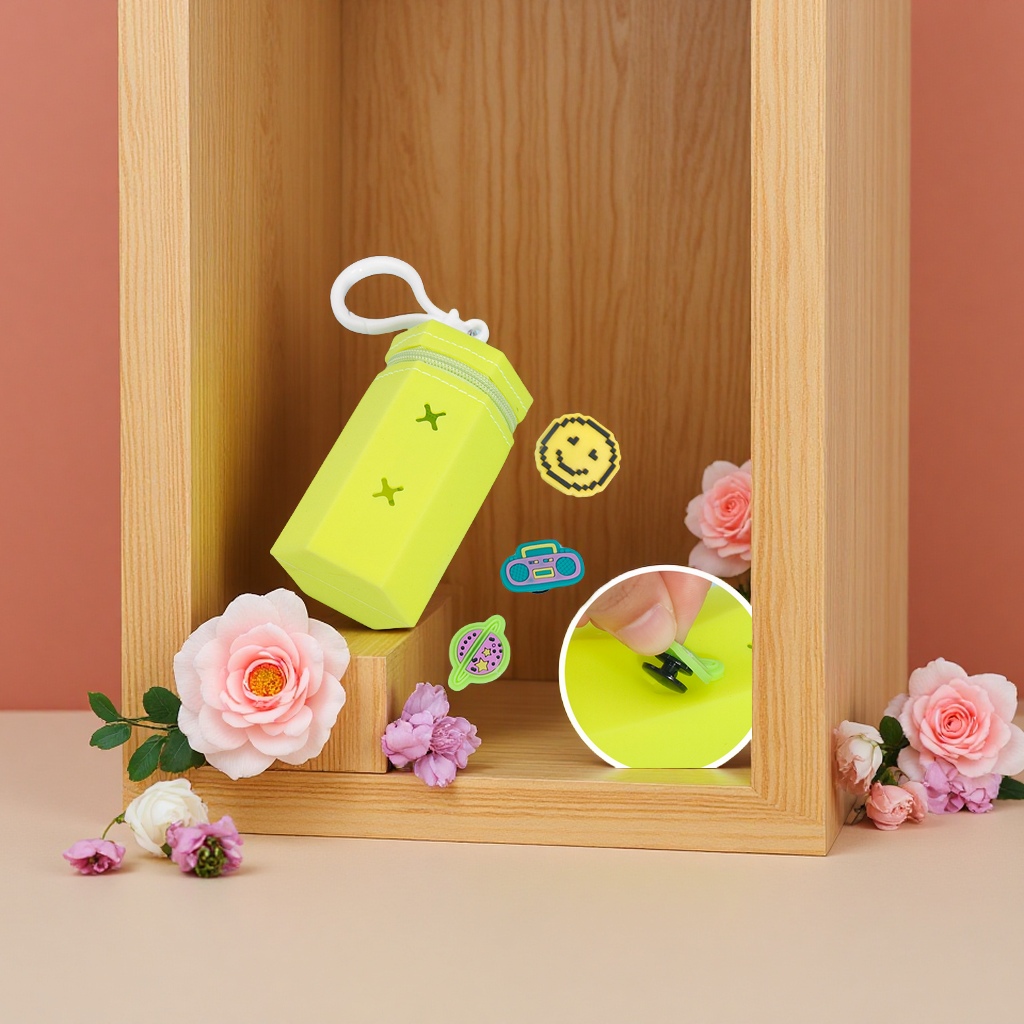 Cute macaron-colored creative silicone coin purse, earphone storage bag, mini bucket bag, hanging decoration, multi-functional portable small bag details Picture