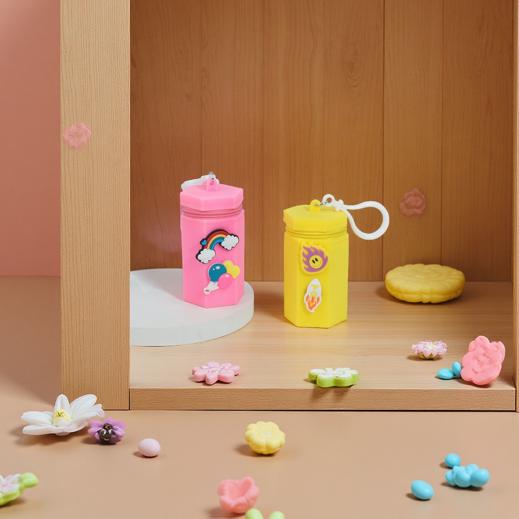 Cute macaron-colored creative silicone coin purse, earphone storage bag, mini bucket bag, hanging decoration, multi-functional portable small bag Specification image