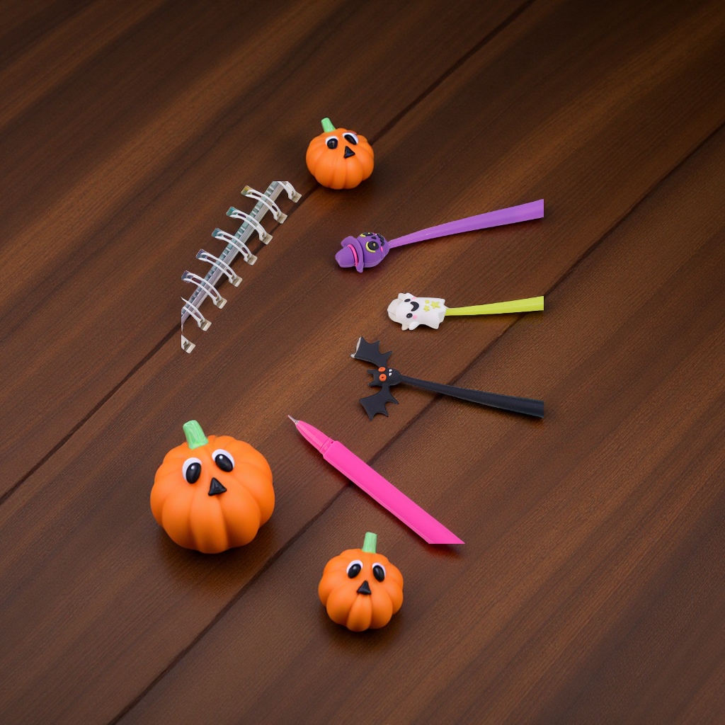 Cross-border best-selling Halloween silicone teething gel pen, pumpkin, bat, ghost, funny and creative stationery, student supplies Specification image