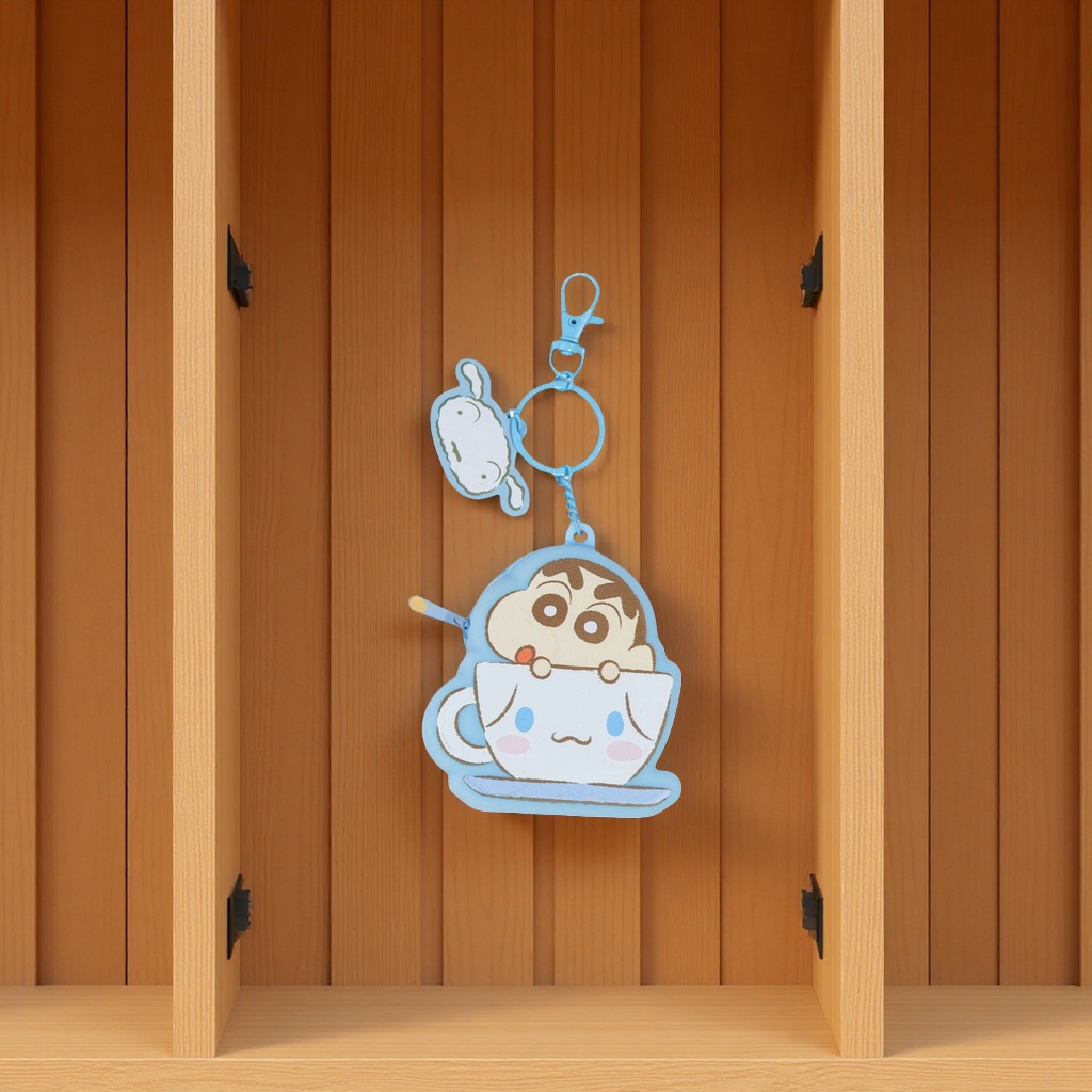 Japanese-style anime Crayon Shin-chan silicone coin purse, mini portable earphone storage case, creative all-in-one accessory in stock Item Picture