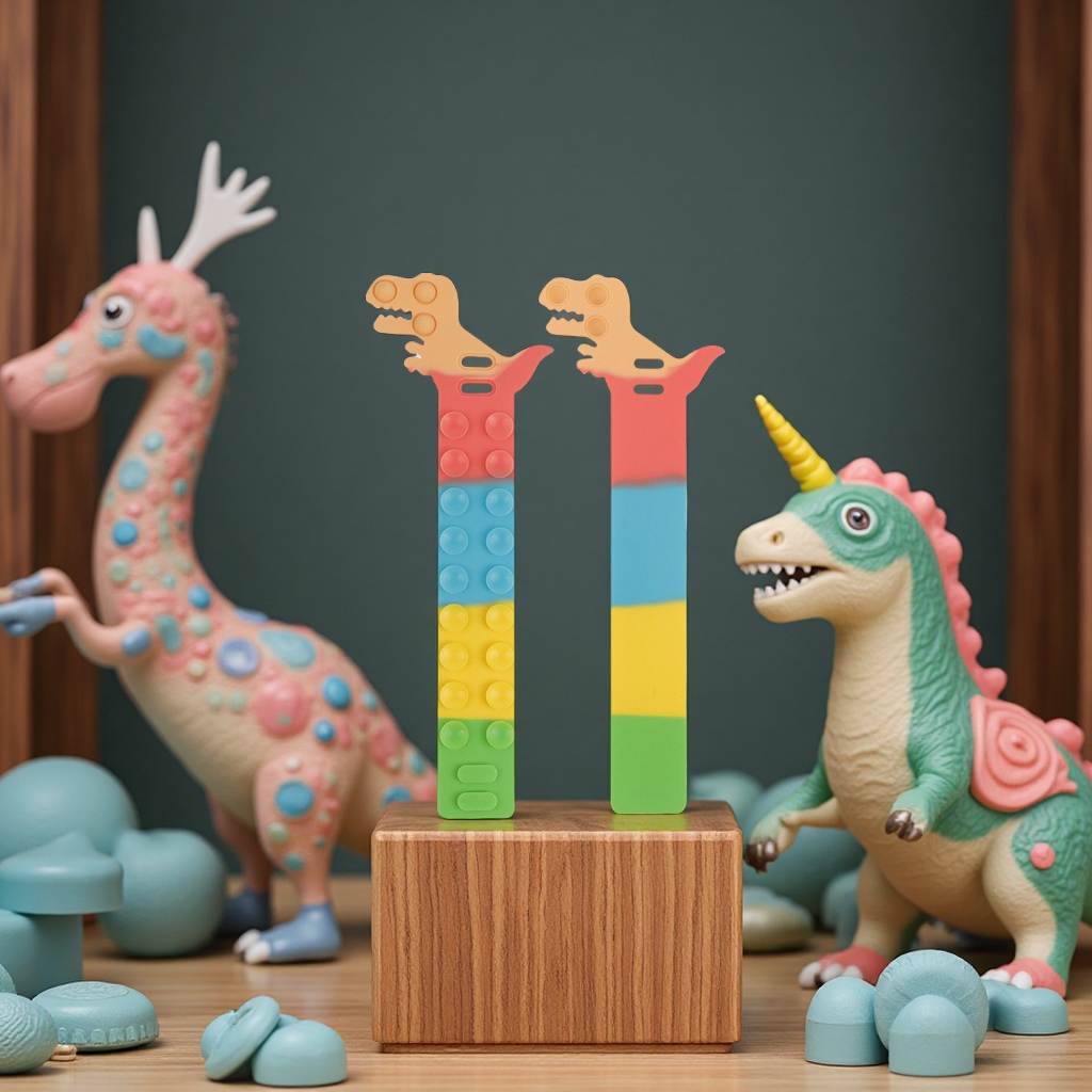 Science and education cross-border stress-relieving toys: Dinosaur Magic Suction Cup, Silicone Unicorn Bracelet, Stress-relieving Silicone Sheet series details Picture
