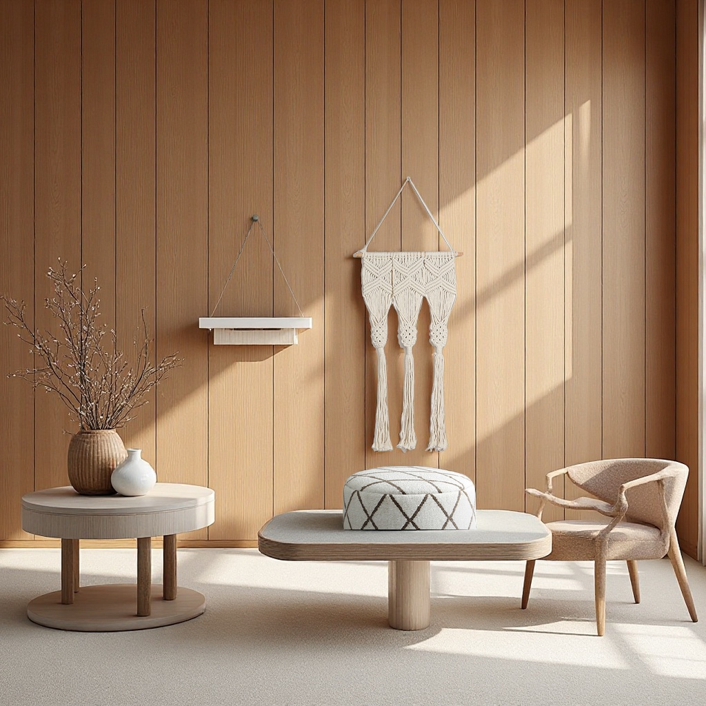 北欧风插花吊篮棉线编织三件套植物挂毯民宿装饰吸顶灯搭配