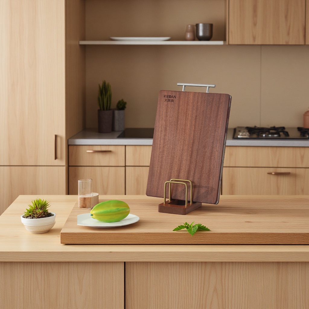Solid wood pot lid rack, cutting board rack, kitchen countertop stand, draining rack, chopping board rack, chopping board rack, wholesale multi-functional storage rack details Picture