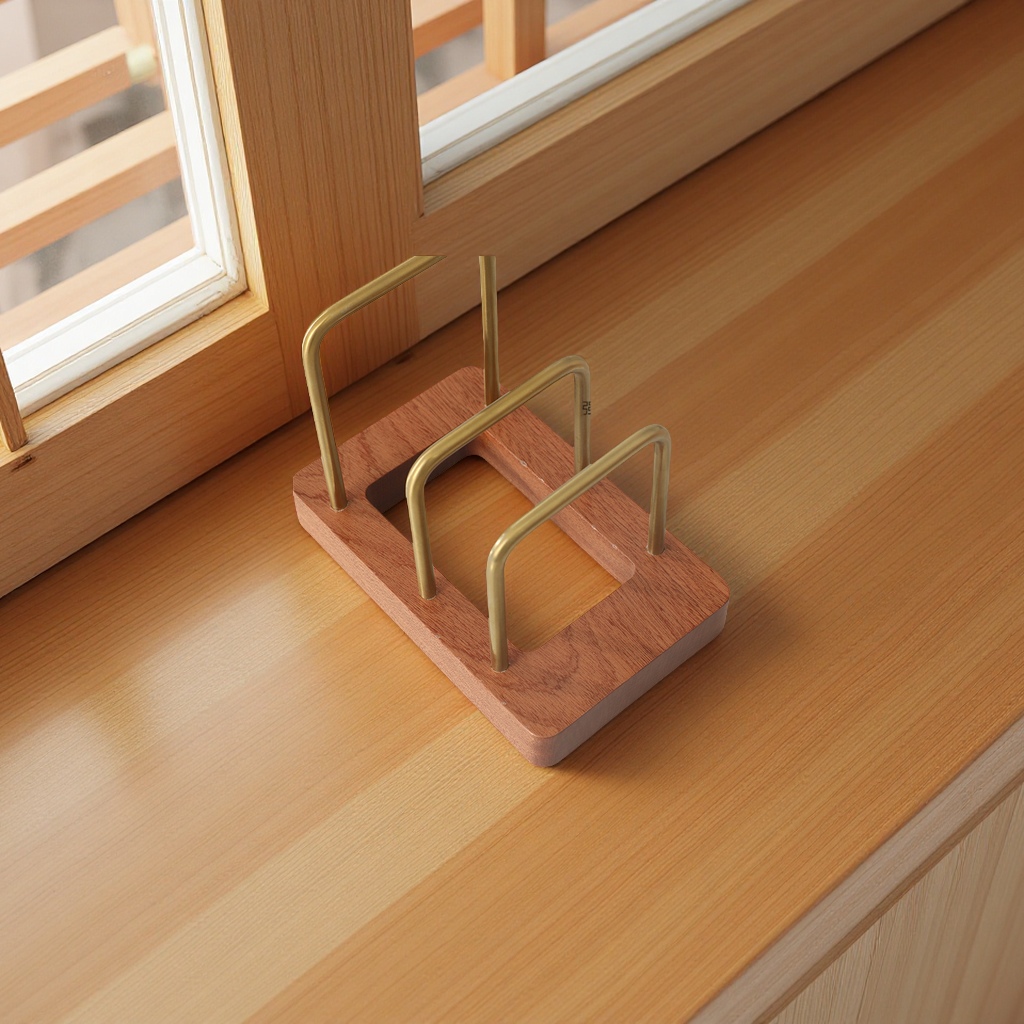 Solid wood pot lid rack, cutting board rack, kitchen countertop stand, draining rack, chopping board rack, chopping board rack, wholesale multi-functional storage rack Specification drawing