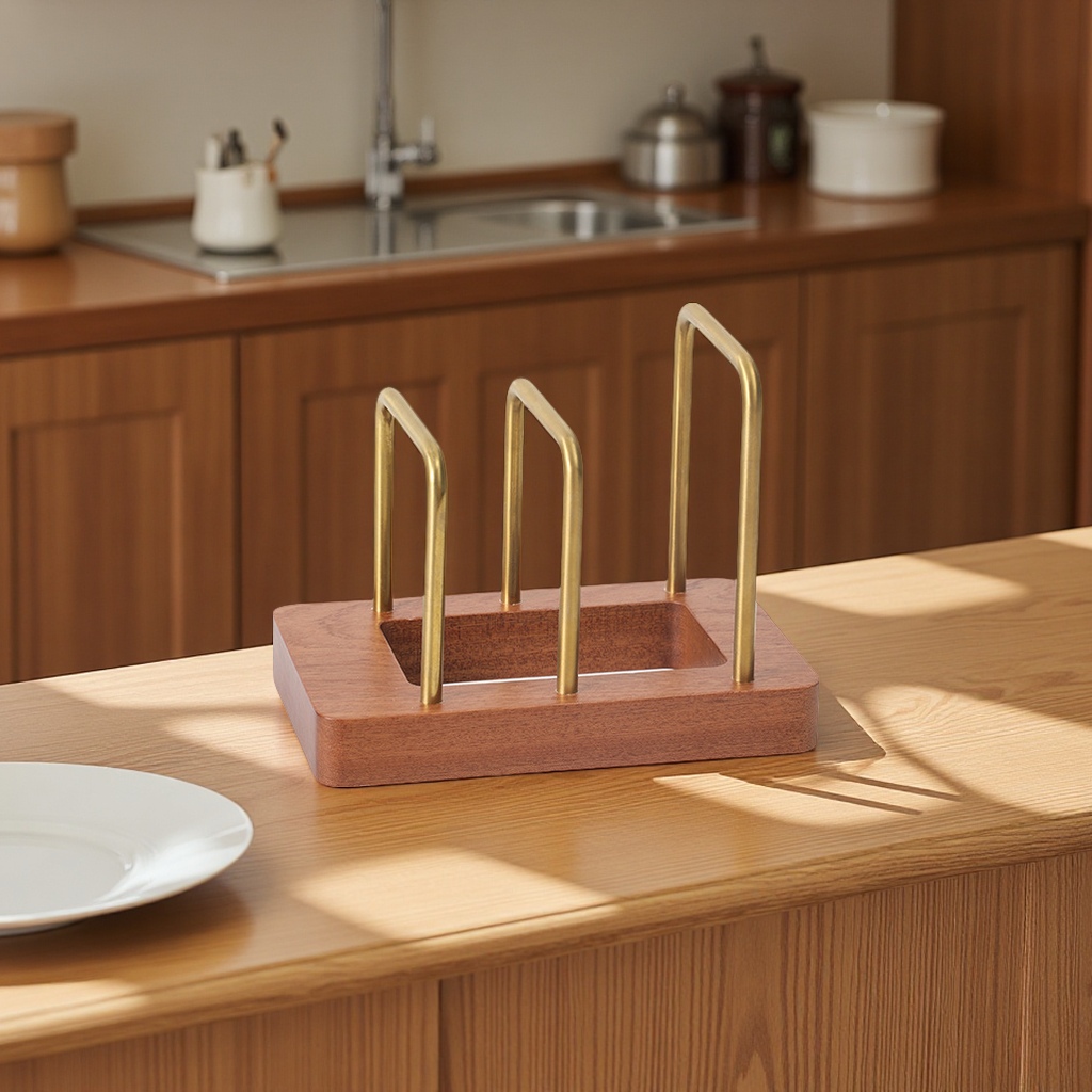 Solid wood pot lid rack, cutting board rack, kitchen countertop stand, draining rack, chopping board rack, chopping board rack, wholesale multi-functional storage rack Item Picture