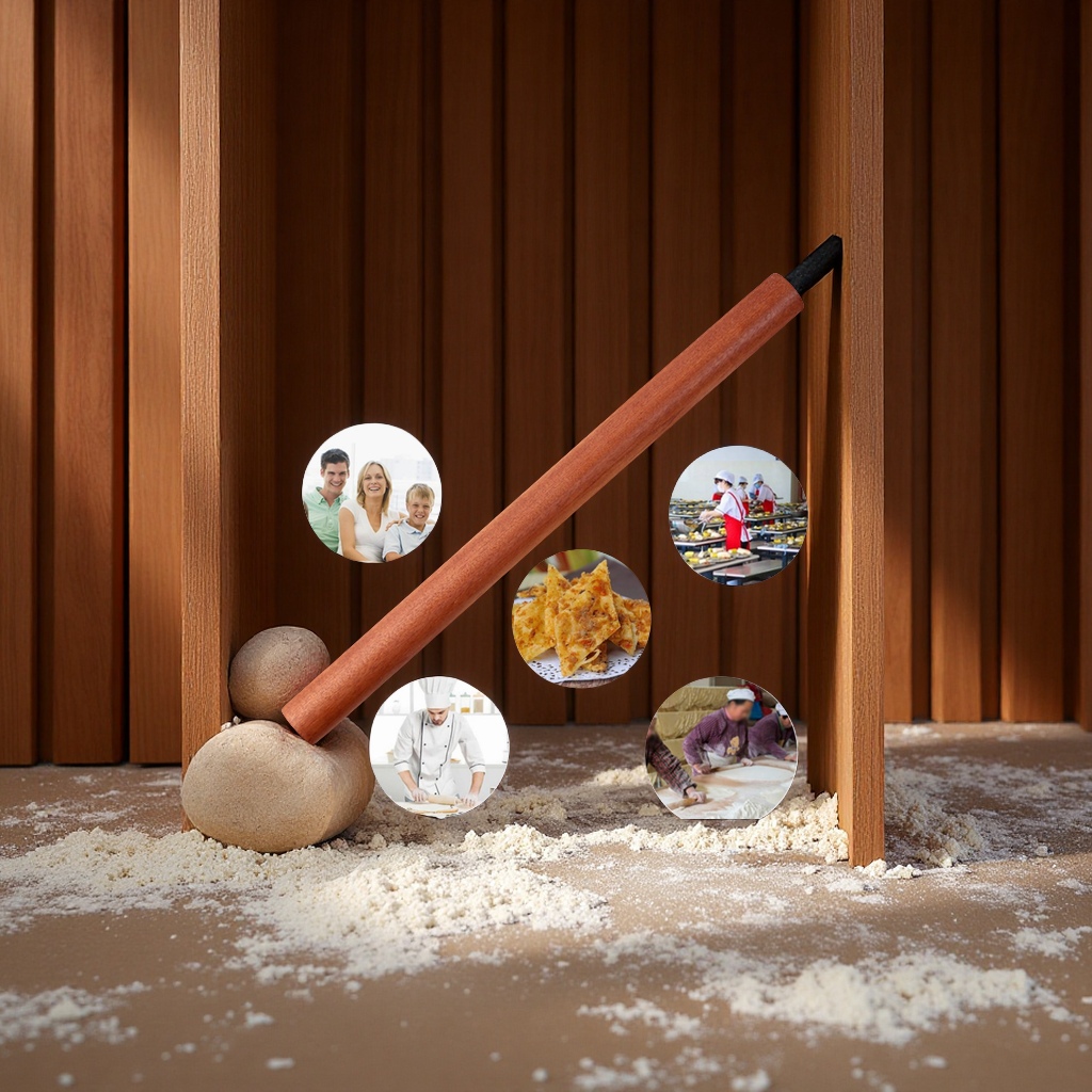 Ebony solid wood rolling pin, household non-stick flour stick, dumpling wrapper rolling pin, baking tool details Picture