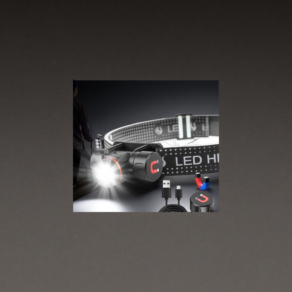 The new portable outdoor headlamp features a rotating zoom head-mounted high-intensity flashlight with rechargeable long-range illumination. It is suitable for mountain climbing, fishing and night running details Picture