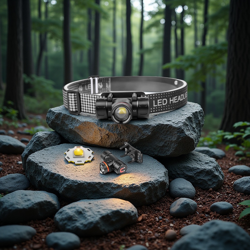 The new portable outdoor headlamp features a rotating zoom head-mounted high-intensity flashlight with rechargeable long-range illumination. It is suitable for mountain climbing, fishing and night running Specification image