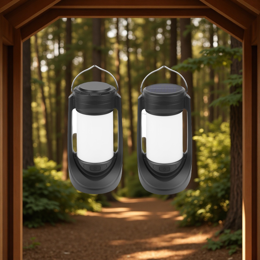 跨境新款LED太阳能充电多光源野营帐篷灯户外悬挂露营灯带输出