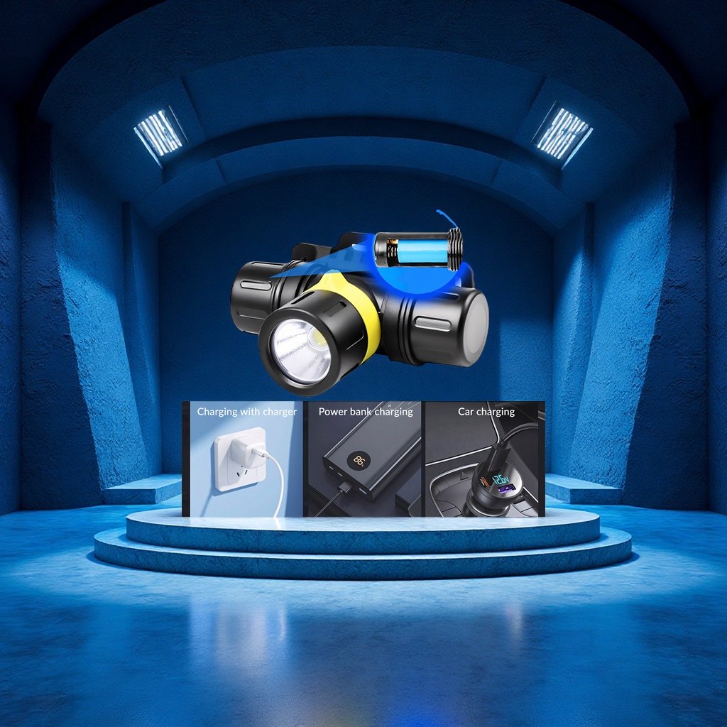 The new cross-border XHP70 diving headlamp is a head-mounted high-intensity digital display charging case, a professional diving flashlight for both water and land use Specification image